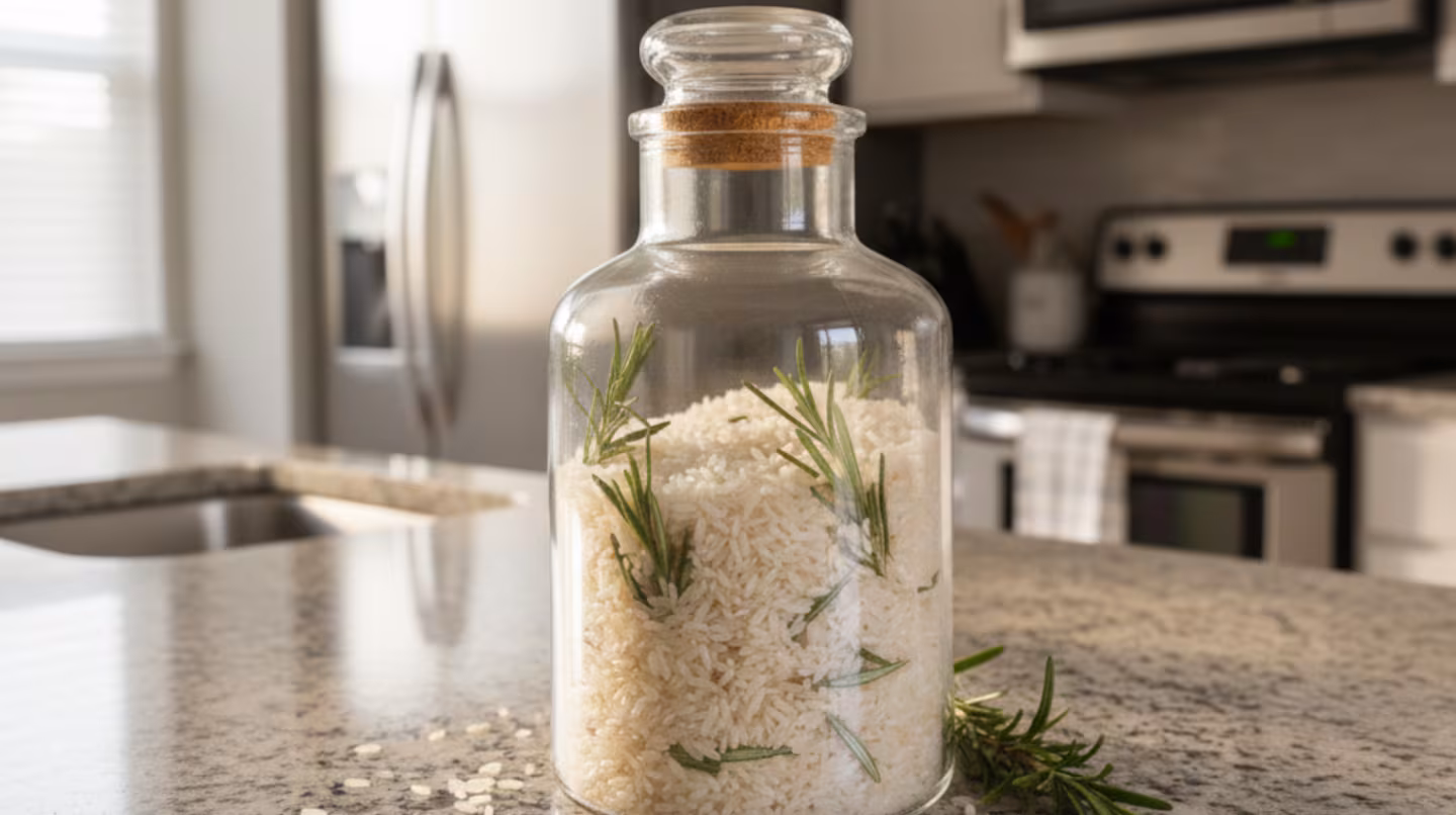 Rosmarin und Reis: Warum sollte man sie zu Hause in einem Glas aufbewahren?